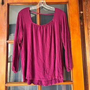 Long sleeve square neck top